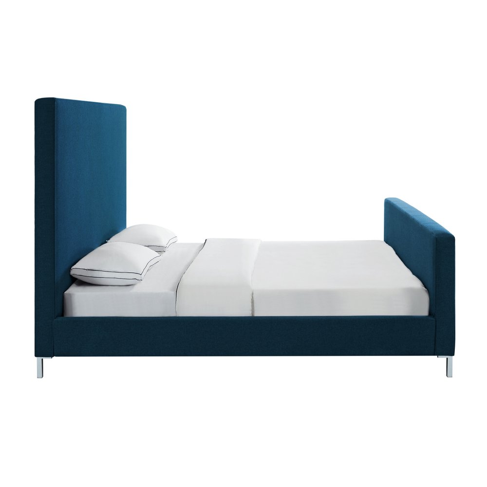 Hunter Green Solid Wood Queen Upholstered Velvet Bed
