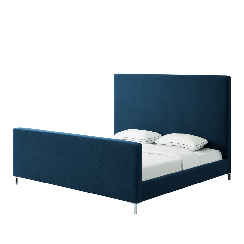 Hunter Green Solid Wood Queen Upholstered Velvet Bed