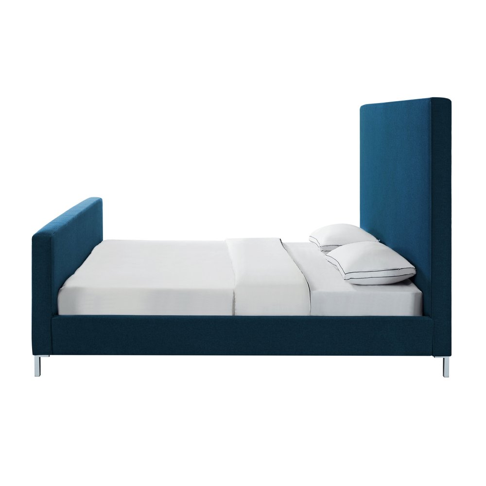 Hunter Green Solid Wood Queen Upholstered Velvet Bed
