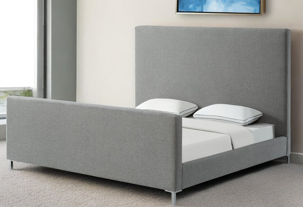 Hunter Green Solid Wood Queen Upholstered Velvet Bed