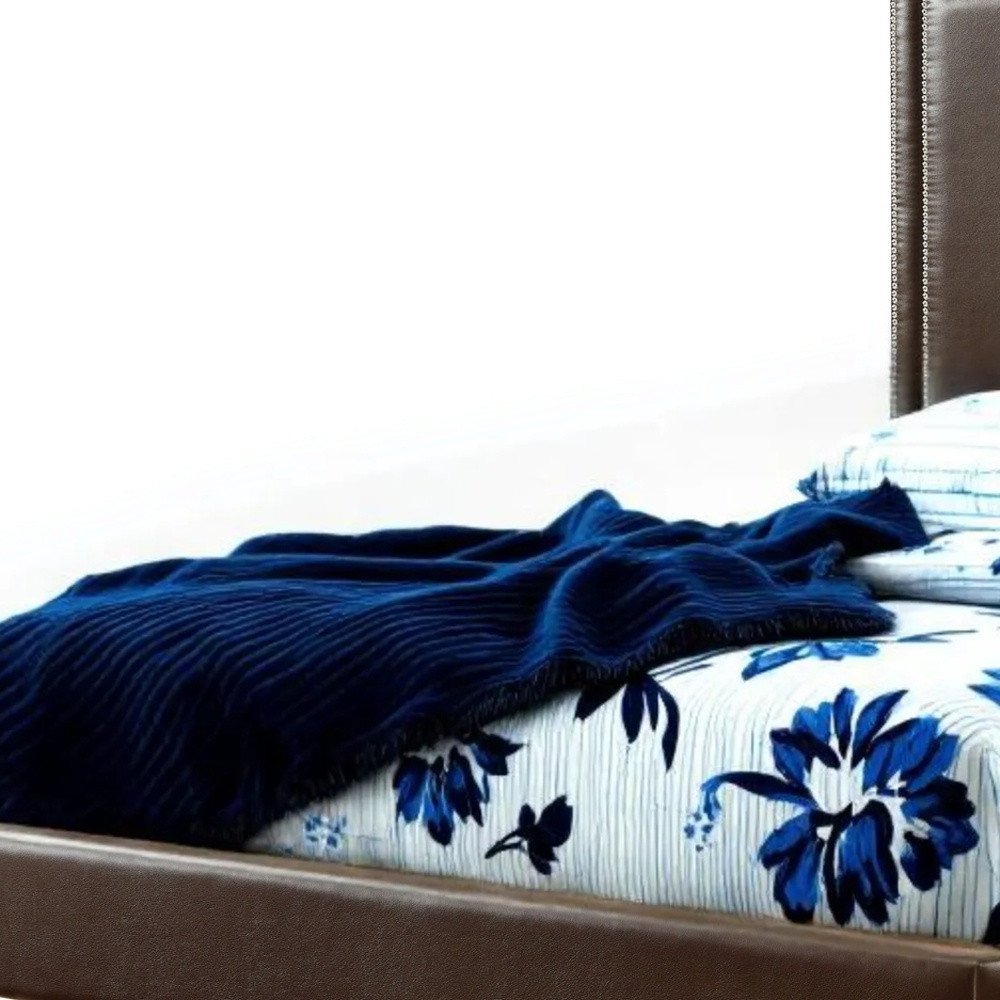 Blush Solid Wood Queen Upholstered Velvet Bed with Nailhead Trim