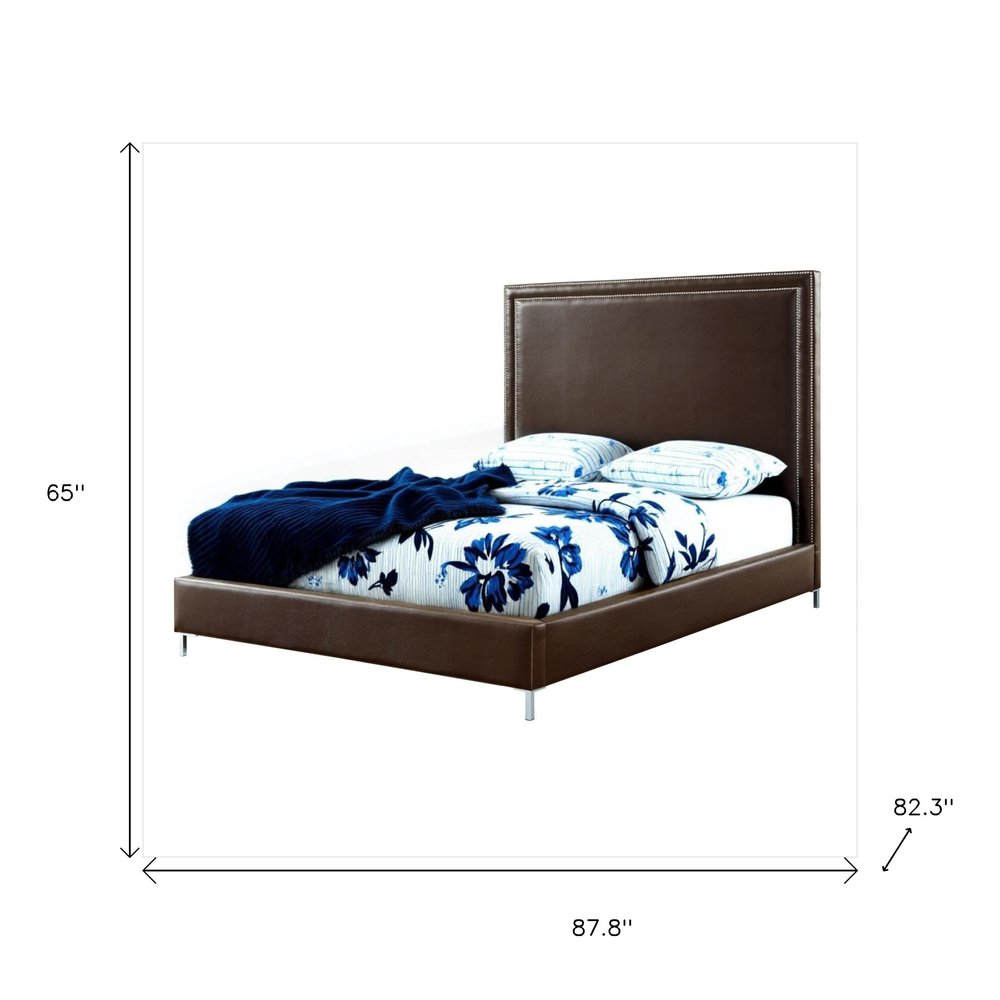 Blush Solid Wood Queen Upholstered Velvet Bed with Nailhead Trim