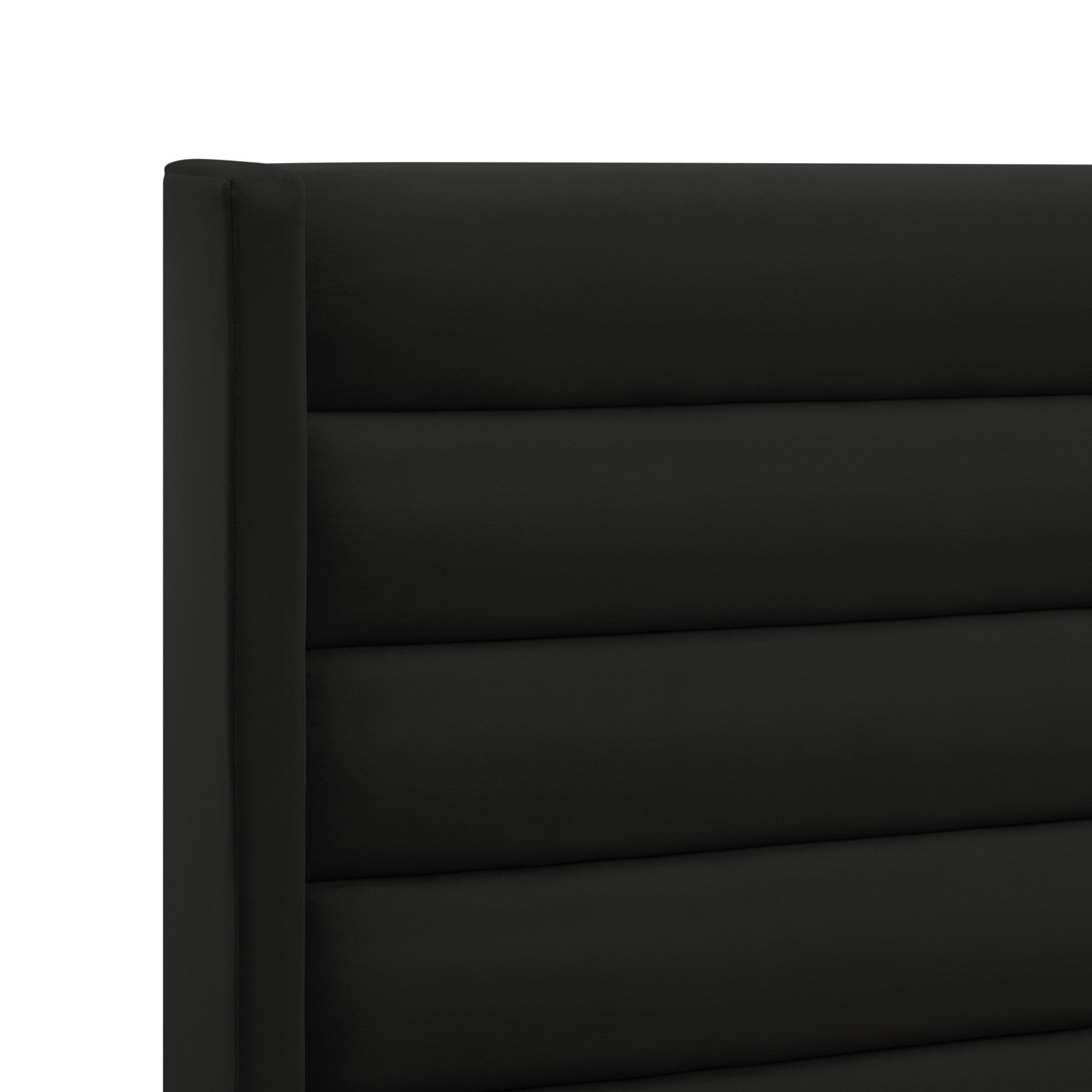 Black Velvet Upholstered Queen Bed Frame