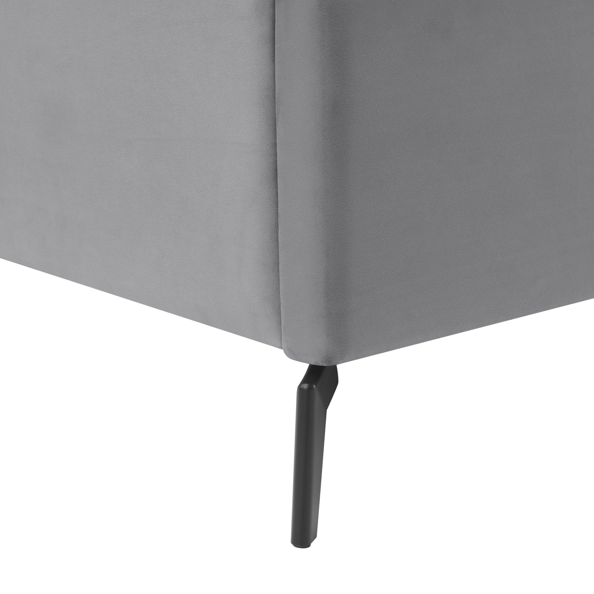 Light Gray Velvet Upholstered King Bed Frame