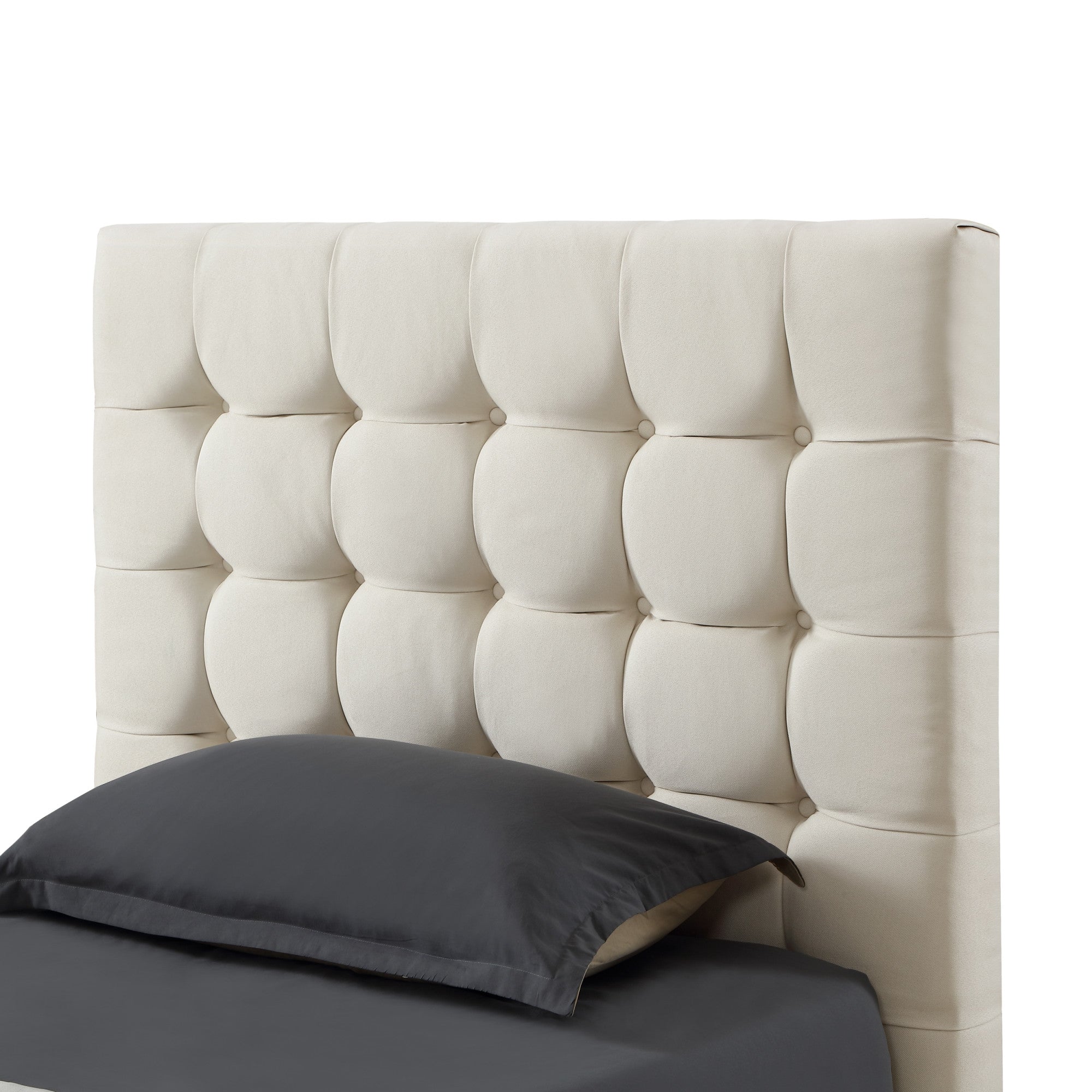 Gray Solid Wood King Tufted Upholstered Velvet Bed