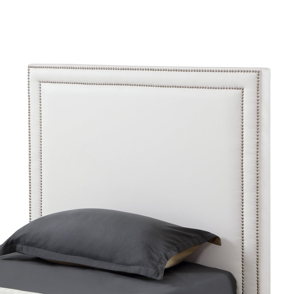 Navy Blue Solid Wood King Upholstered Velvet Bed with Nailhead Trim