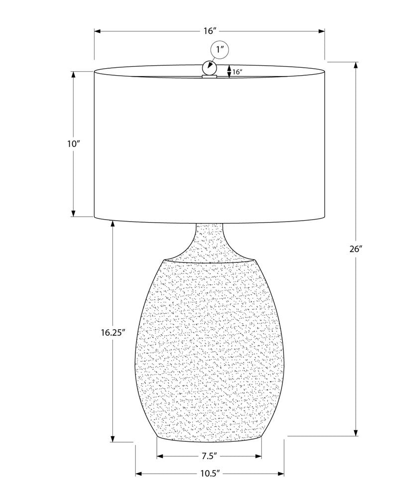 26" Cream Gourd Table Lamp With Cream Drum Shade