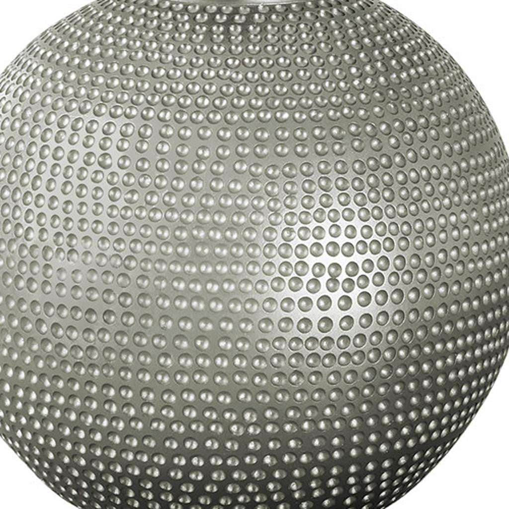 19" Gray Round Table Lamp With Ivory Drum Shade