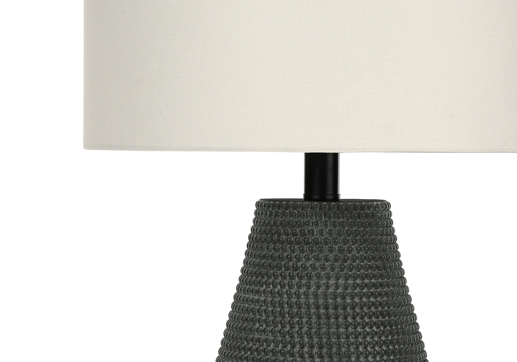 24" Black Round Table Lamp With Ivory Drum Shade