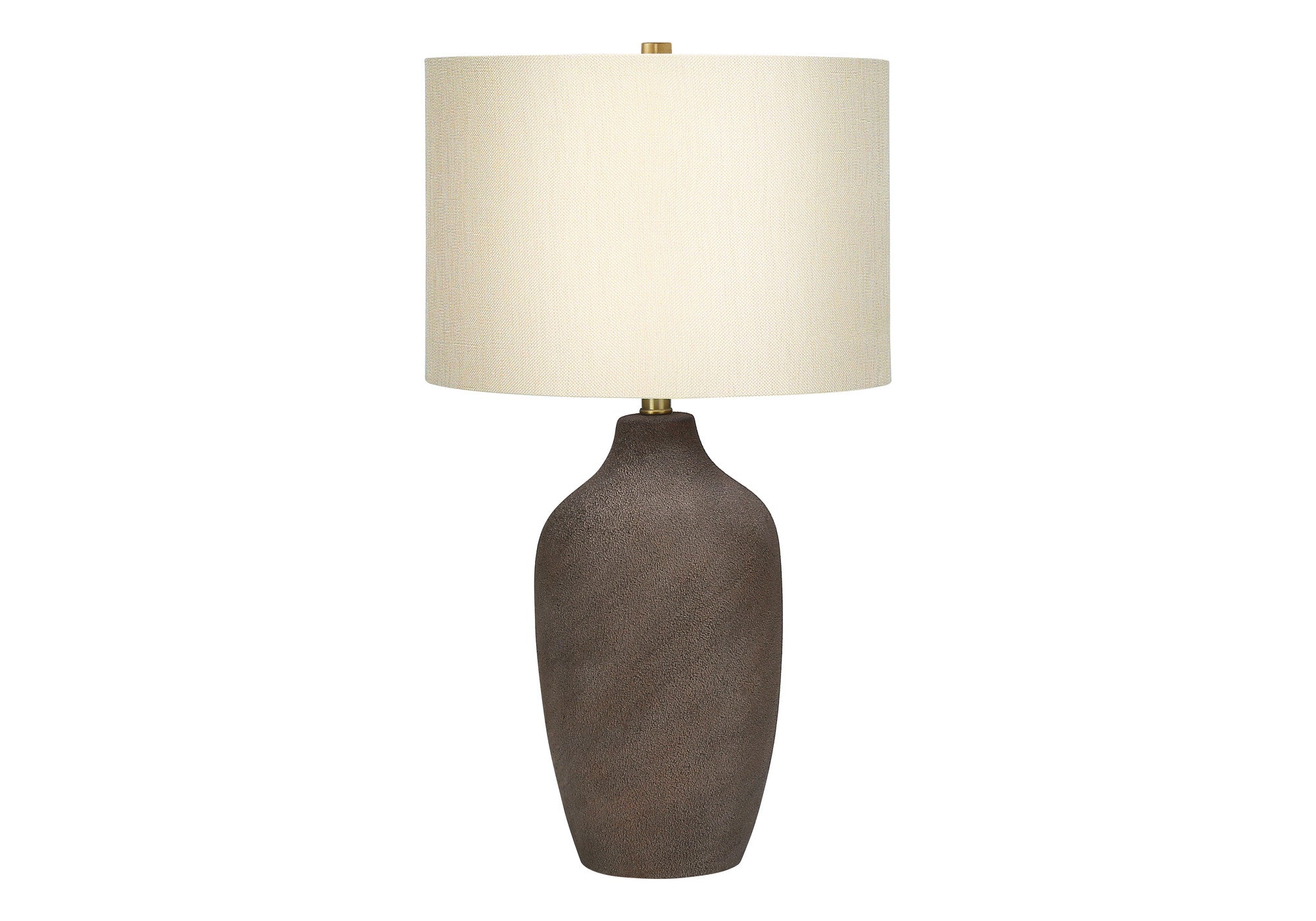 27" Gray Ceramic Urn Table Lamp With Beige Drum Shade