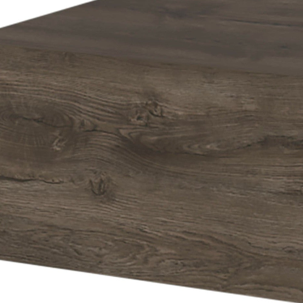 16" Brown Wood One Drawer Floating Nightstand