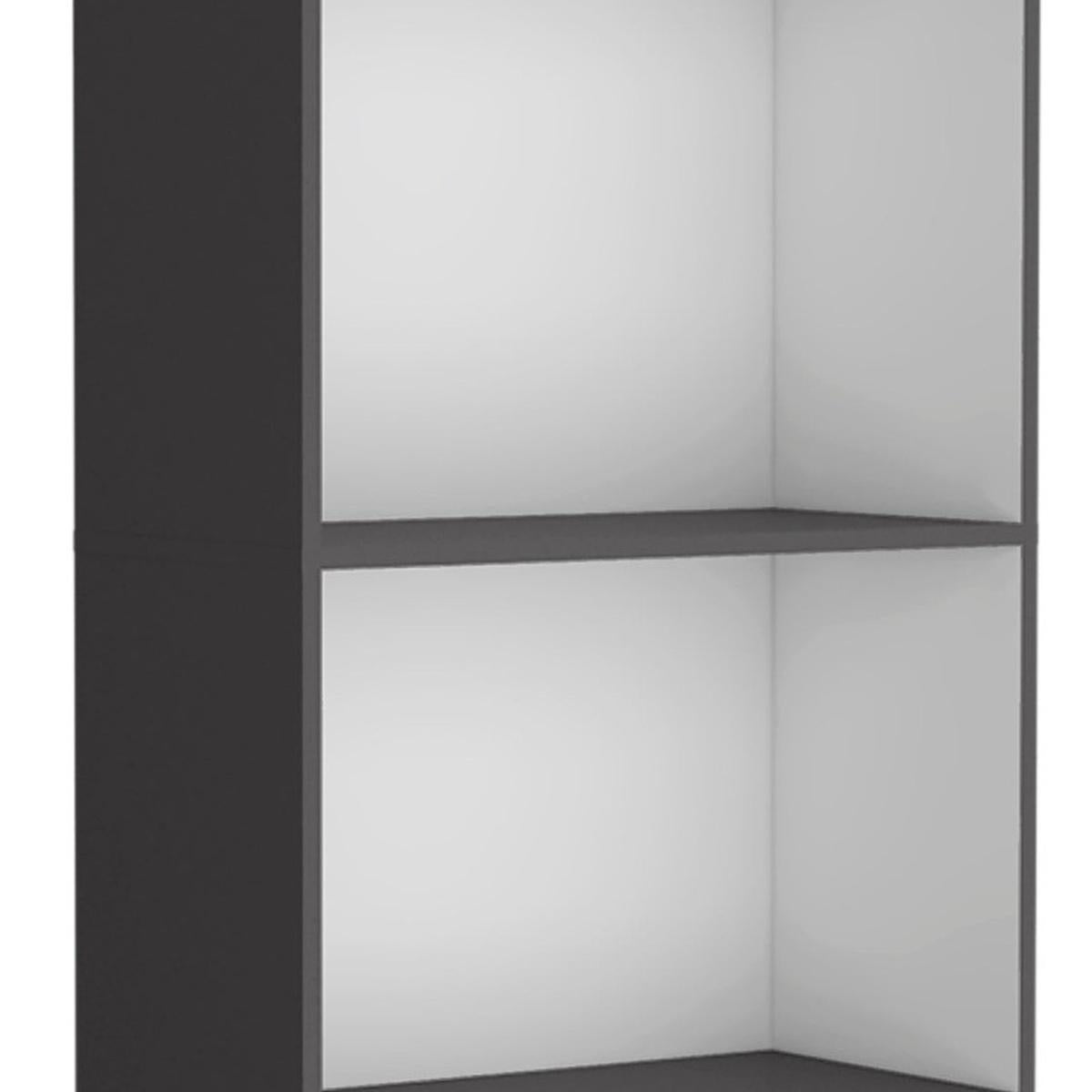 71" Gray And White Wood Four Tier Bookcase