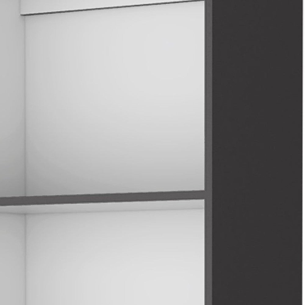 71" Gray And White Wood Four Tier Bookcase