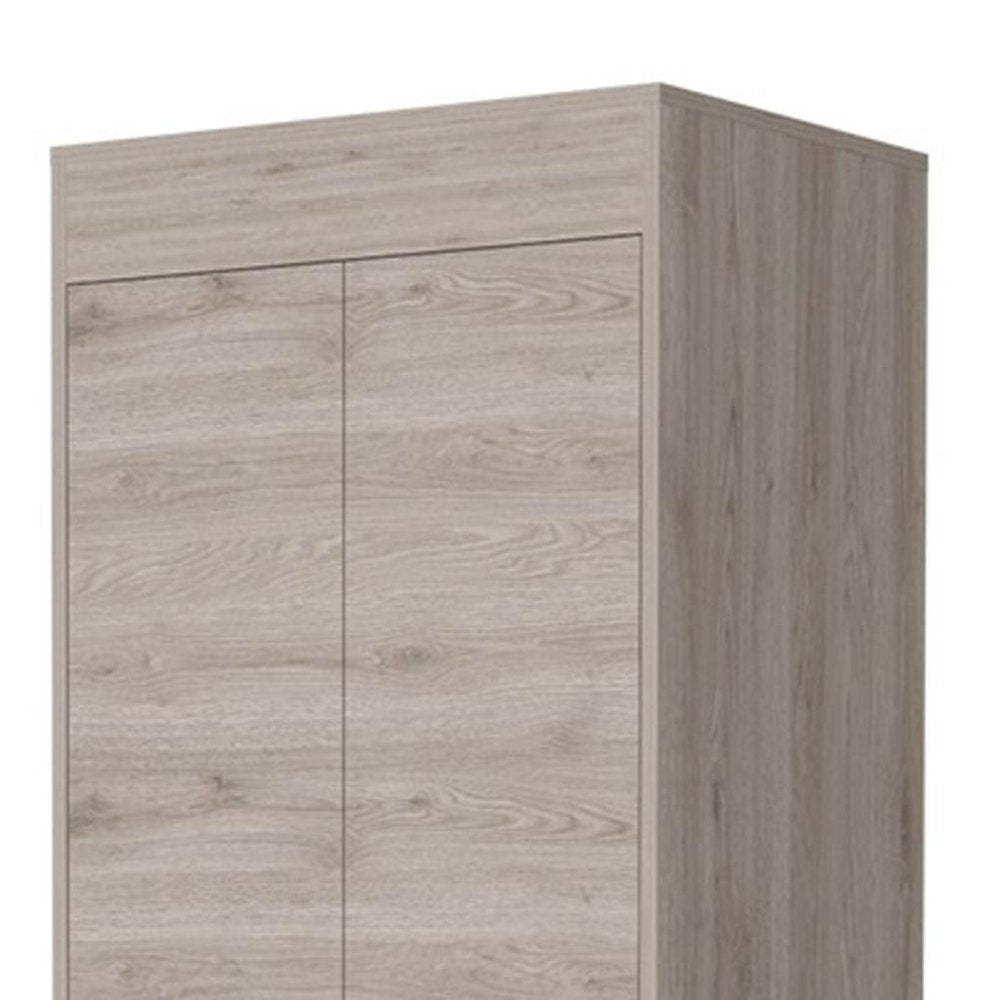 23" Light Gray Wood Accent Cabinet With Two Doors And Two Drawers