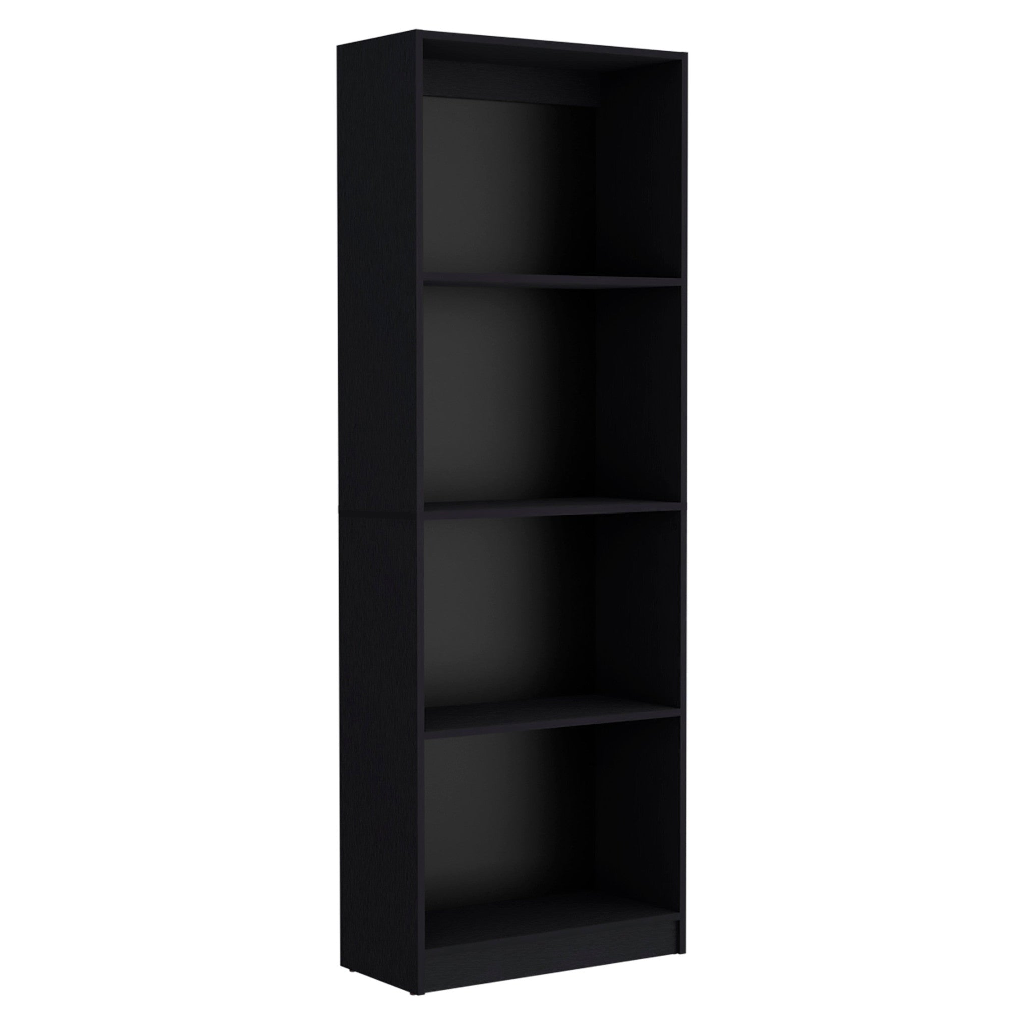 71" Black Five Tier Bookcase