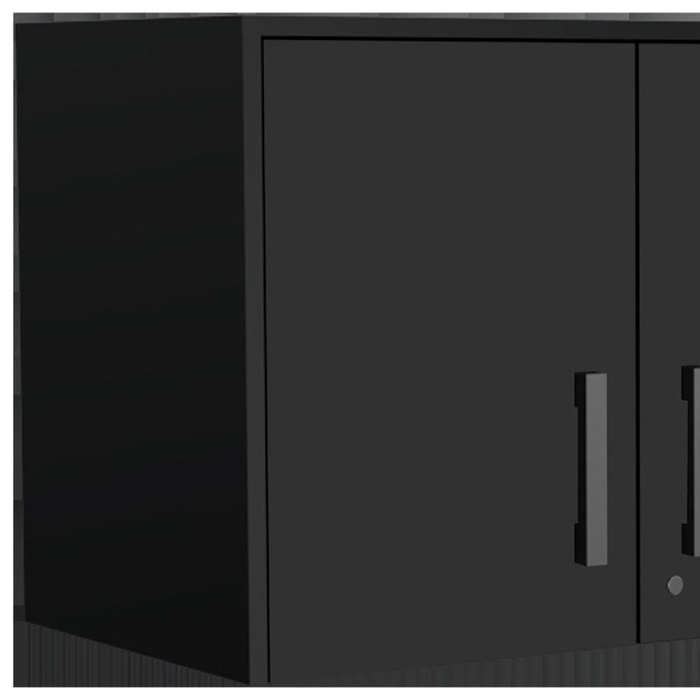 28" Black Wall mounted Accent Cabinet With Four Shelves