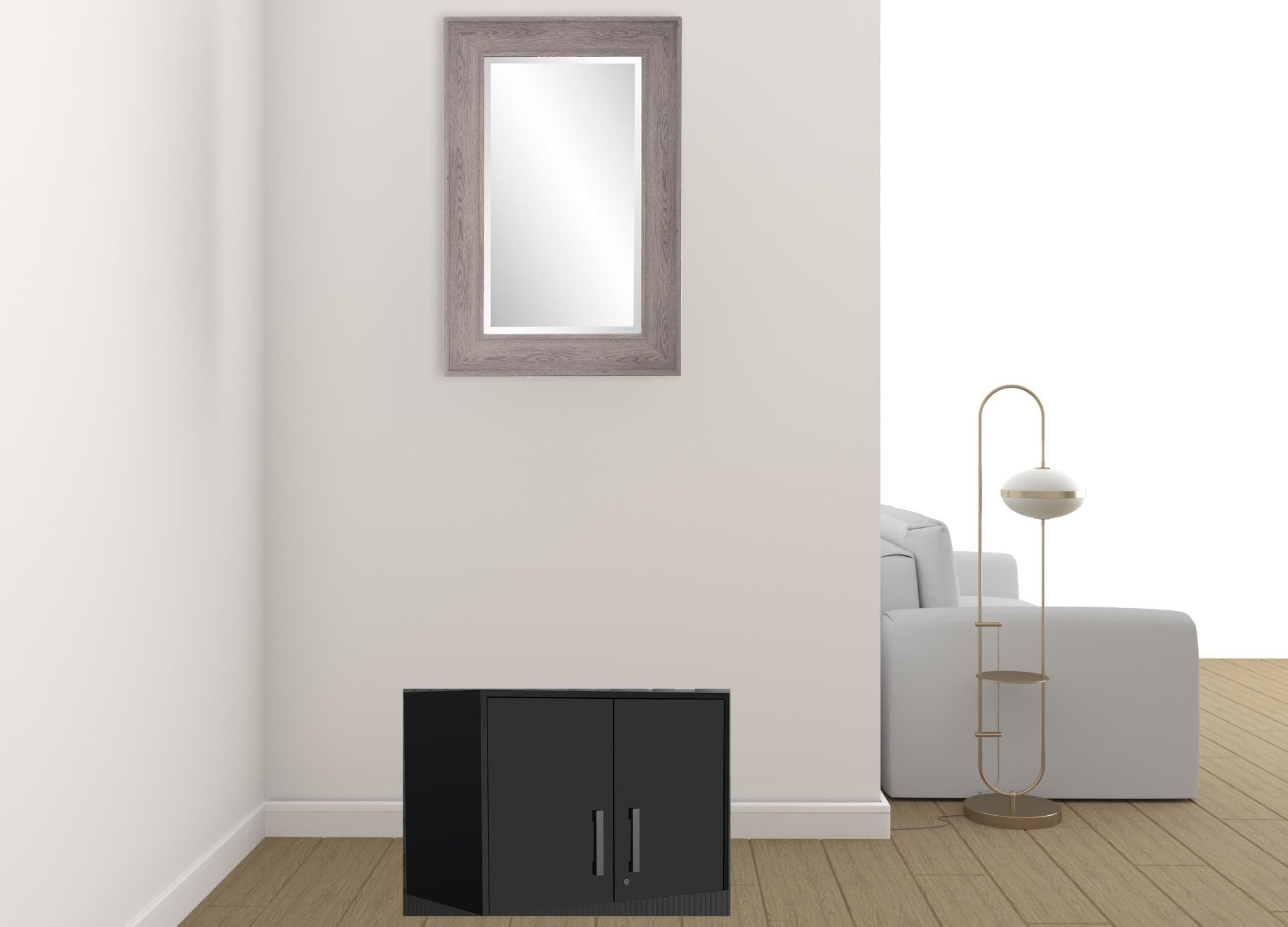 28" Black Wall mounted Accent Cabinet With Four Shelves
