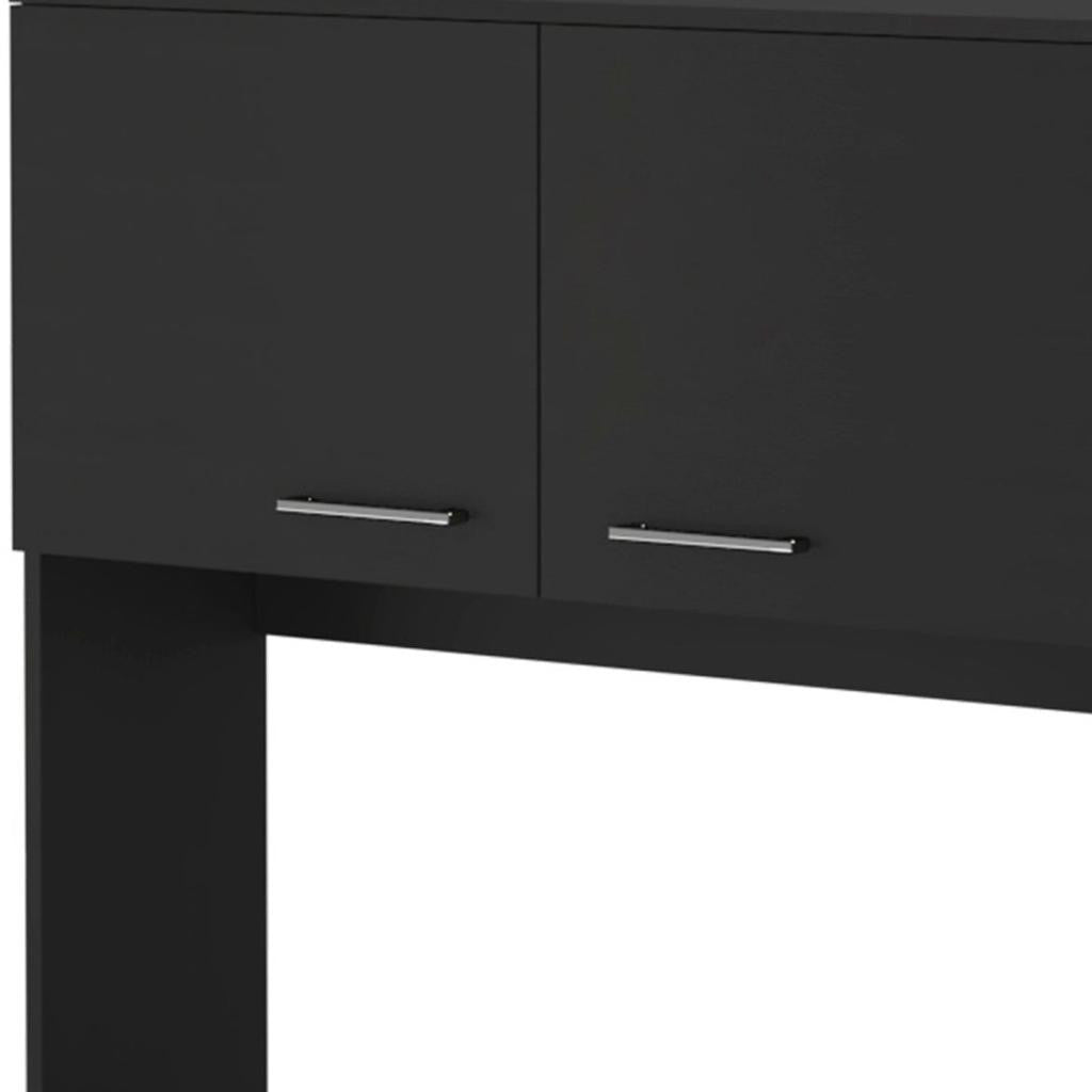 28" Black Wall mounted Accent Cabinet With Seven Shelves And Six Drawers