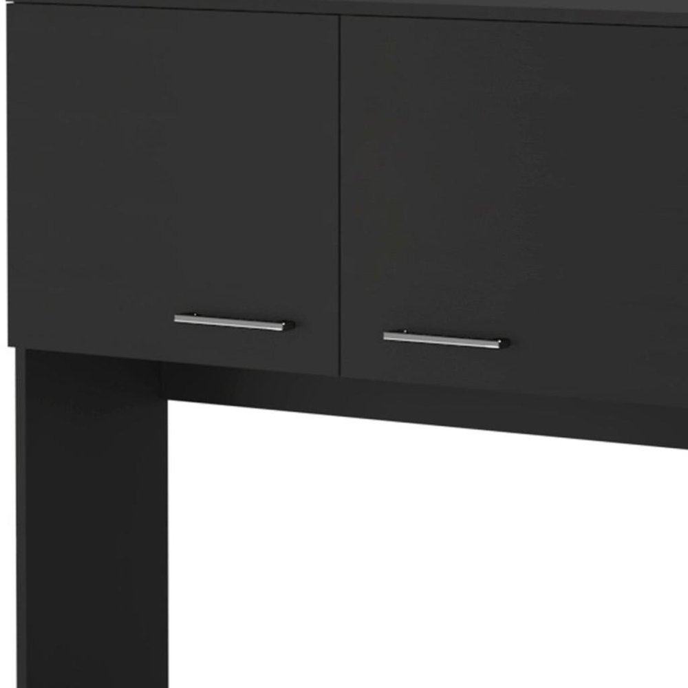 28" Black Wall mounted Accent Cabinet With Seven Shelves And Six Drawers