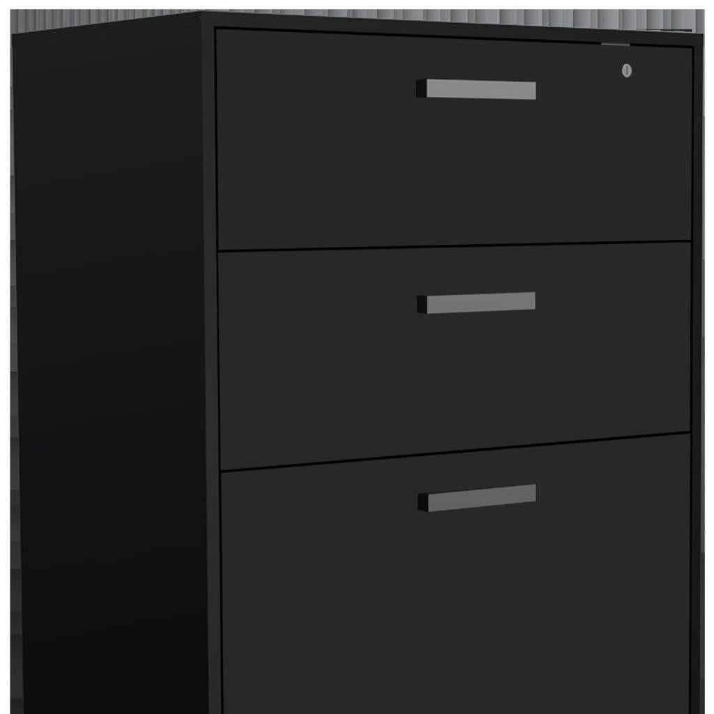 7 Black Wood Wall Mounted Accent Cabinet With Ten Doors And Six Drawers