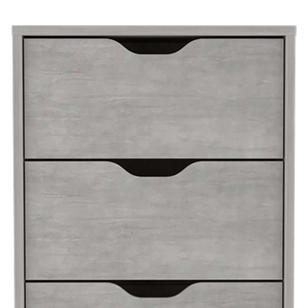 18" Gray Five Drawer Standard Chest