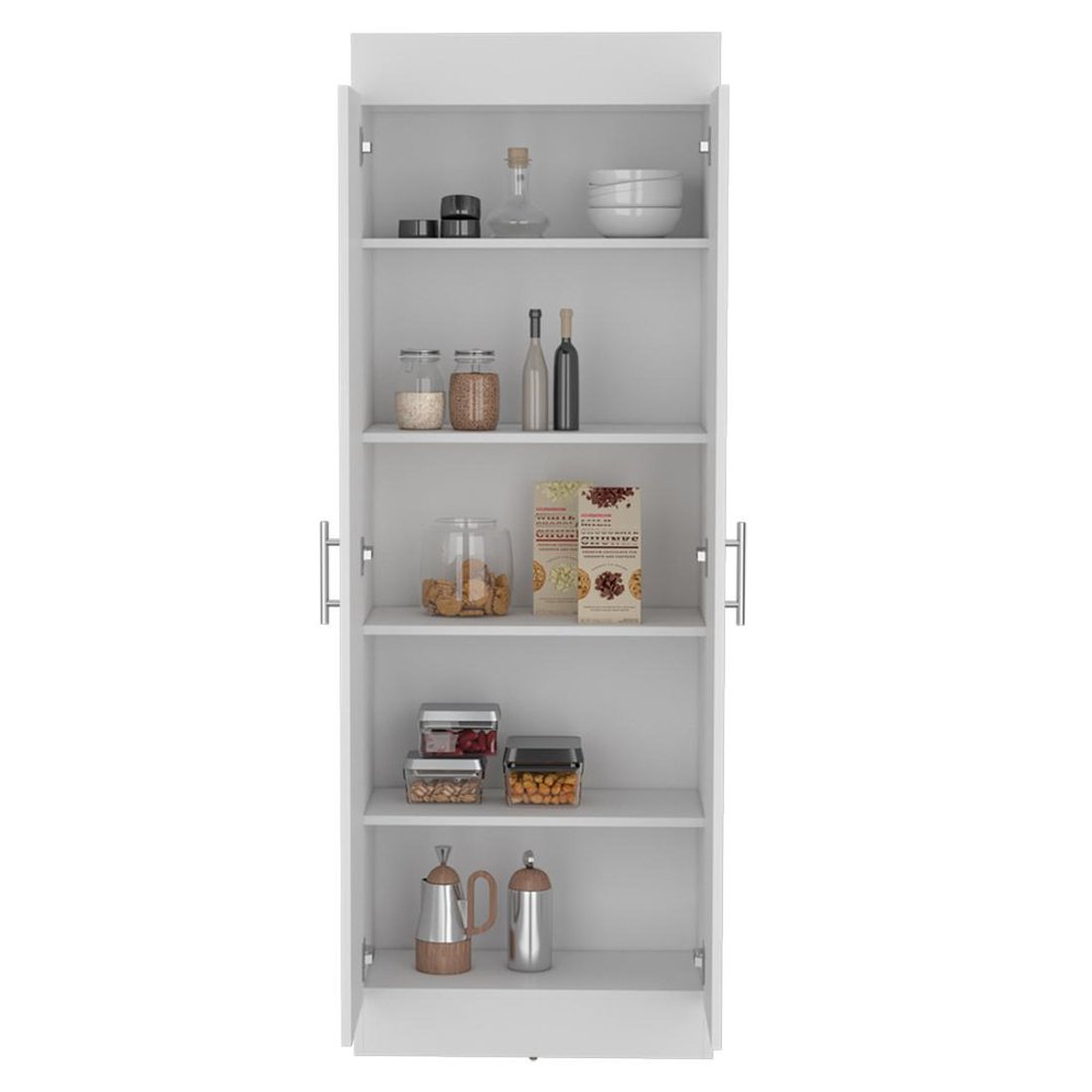 67" White Wood Pantry Or Storage Closet
