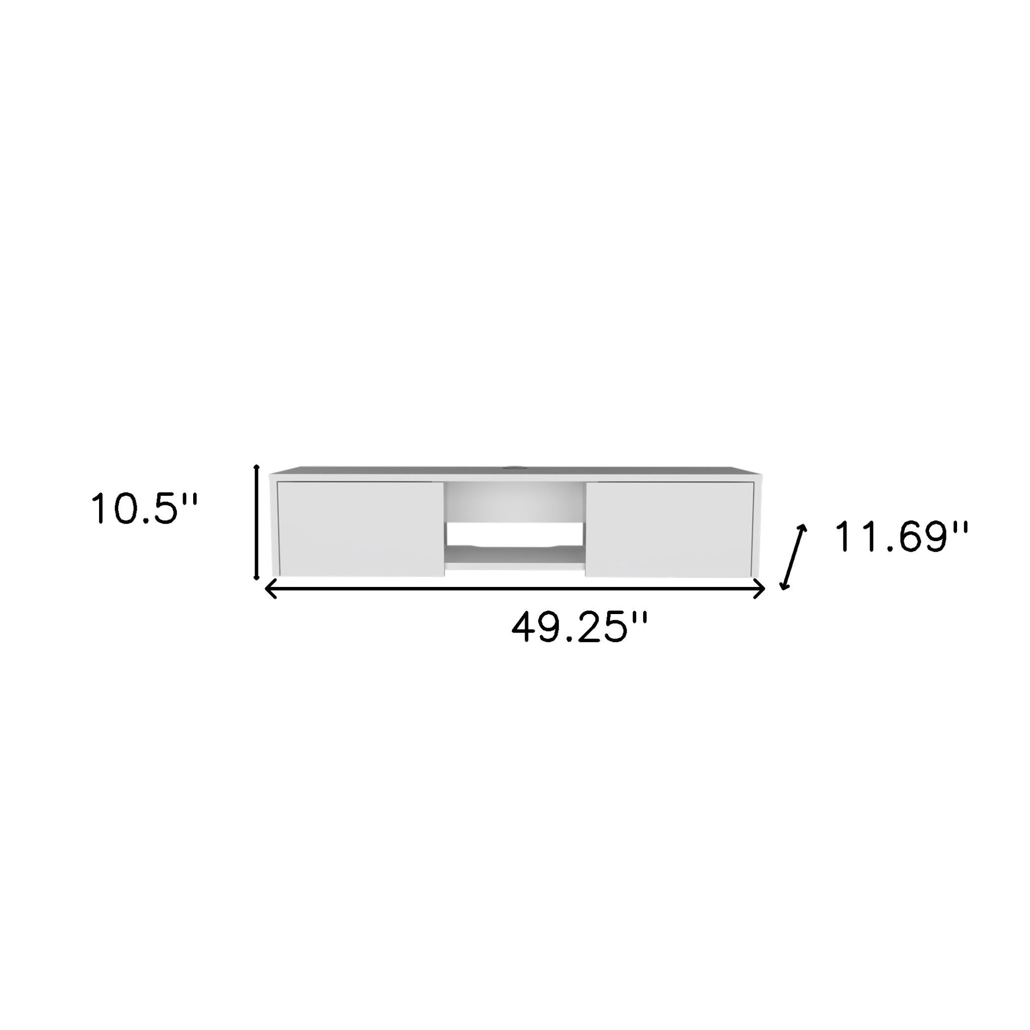 49" White Floating Mount TV Stand