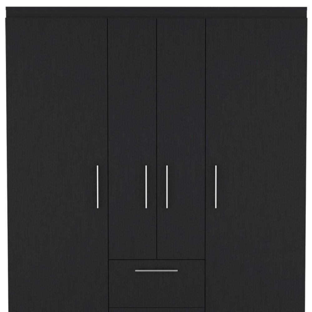 70" White Wood Four Door Two Drawer Combo Dresser