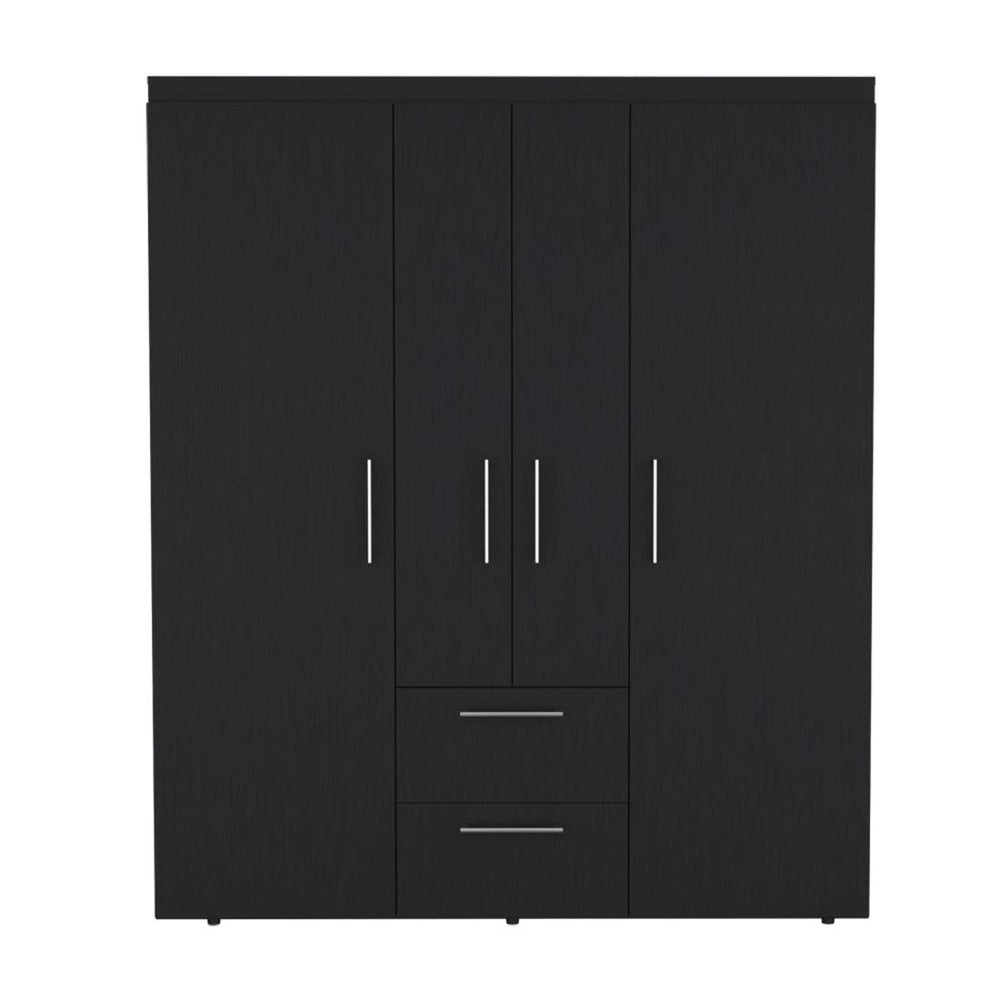 70" White Wood Four Door Two Drawer Combo Dresser