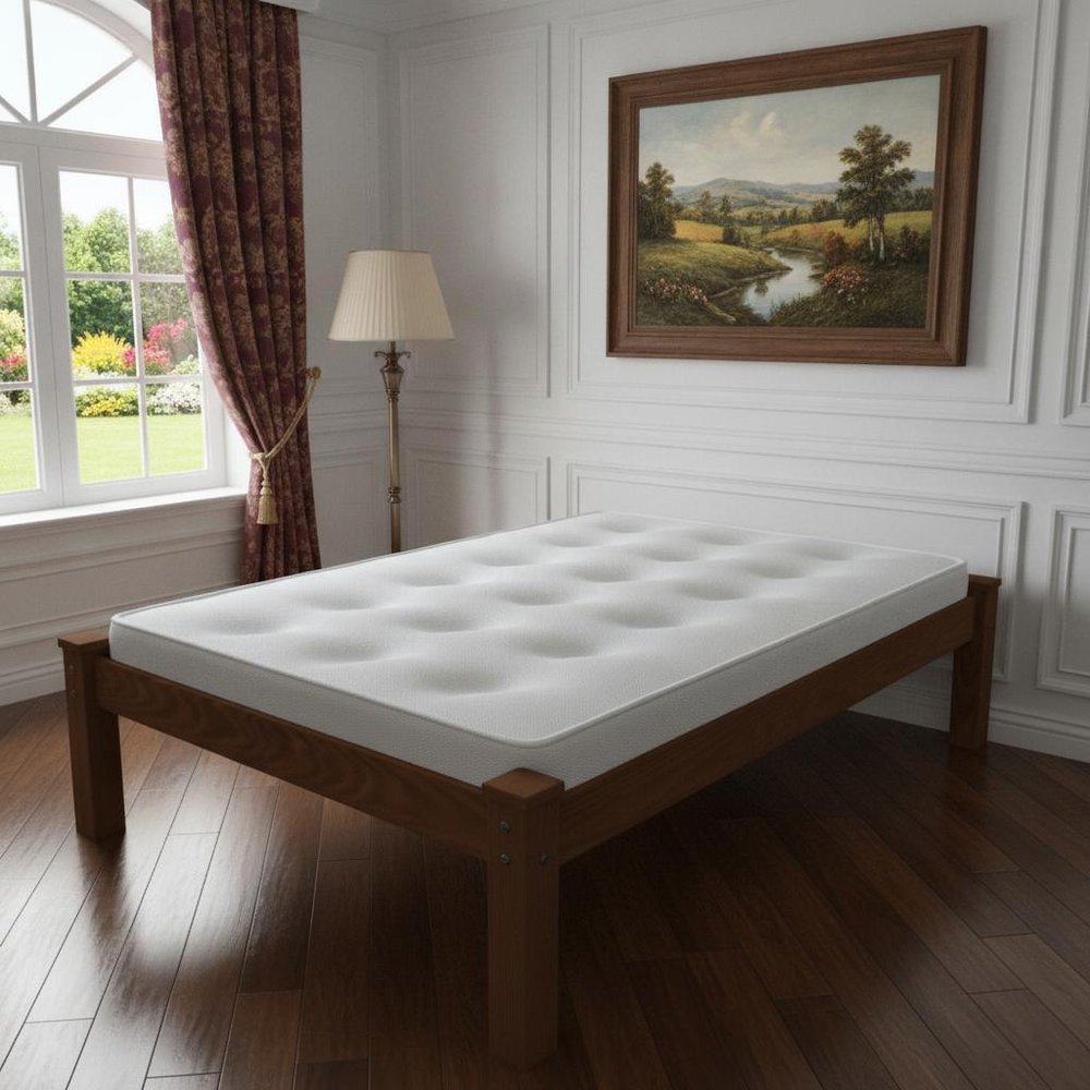 Brown Solid Wood Twin Bed Frame