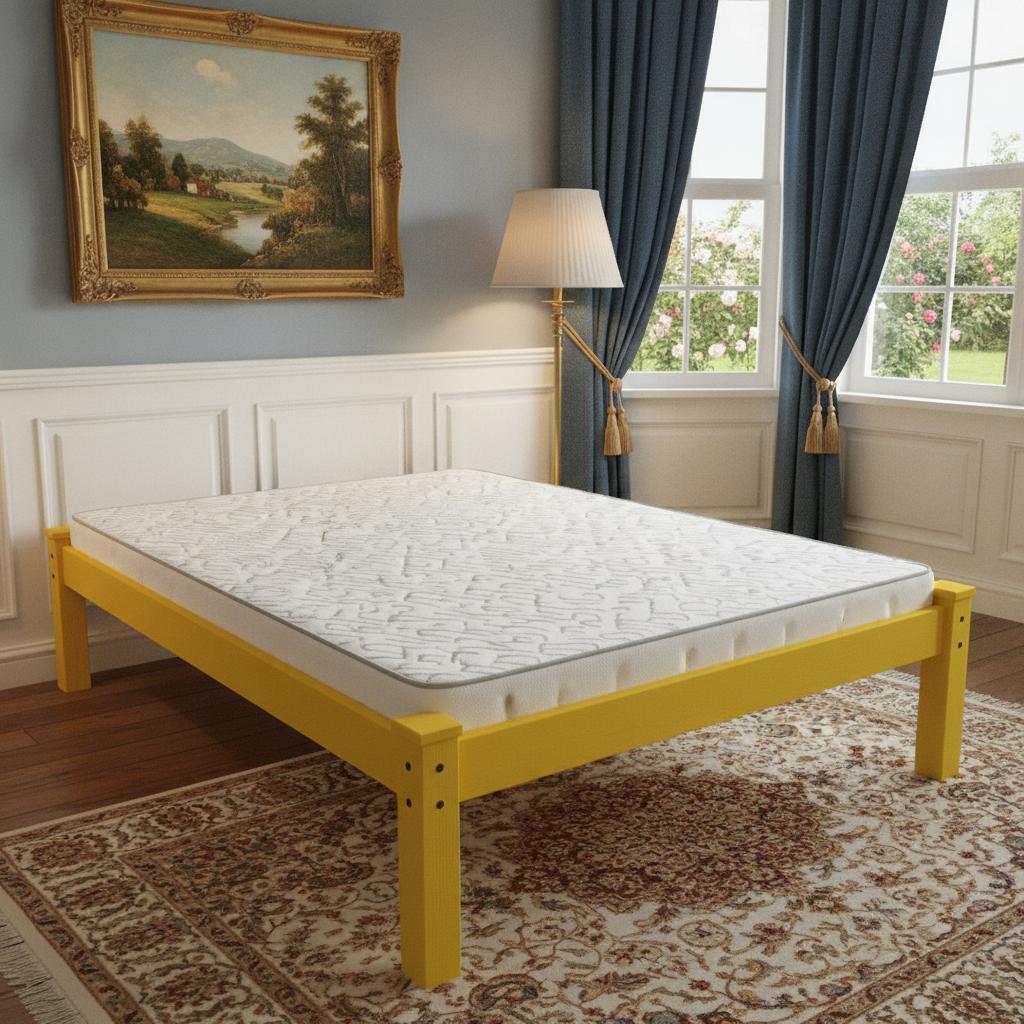 Canary Yellow Solid Wood Twin Bed Frame
