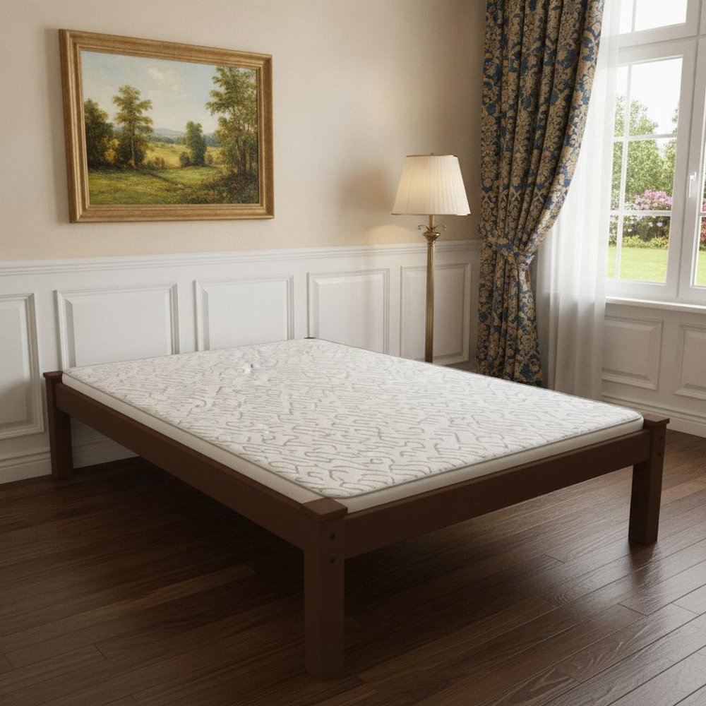 Brown Solid Wood Twin Bed Frame