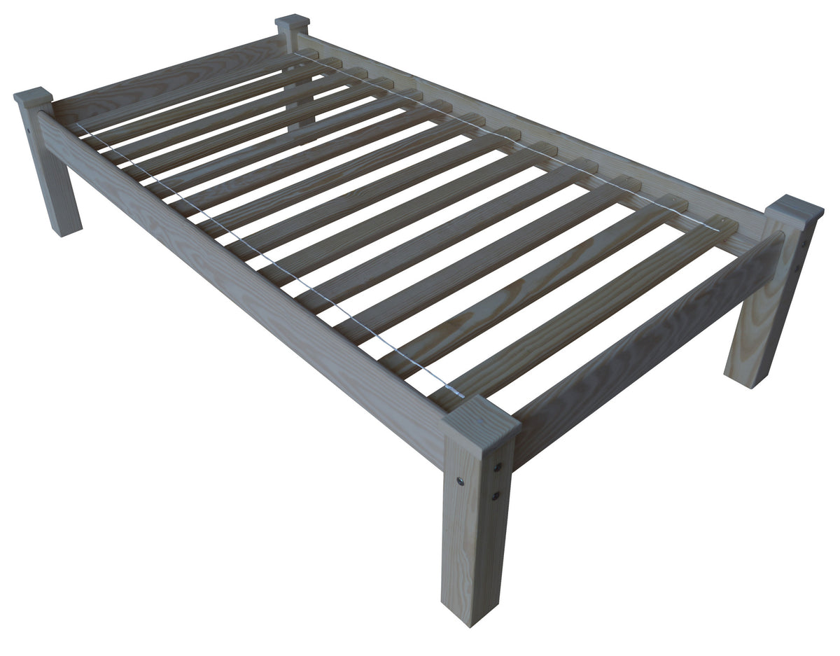 Gray Solid Wood Twin Bed Frame