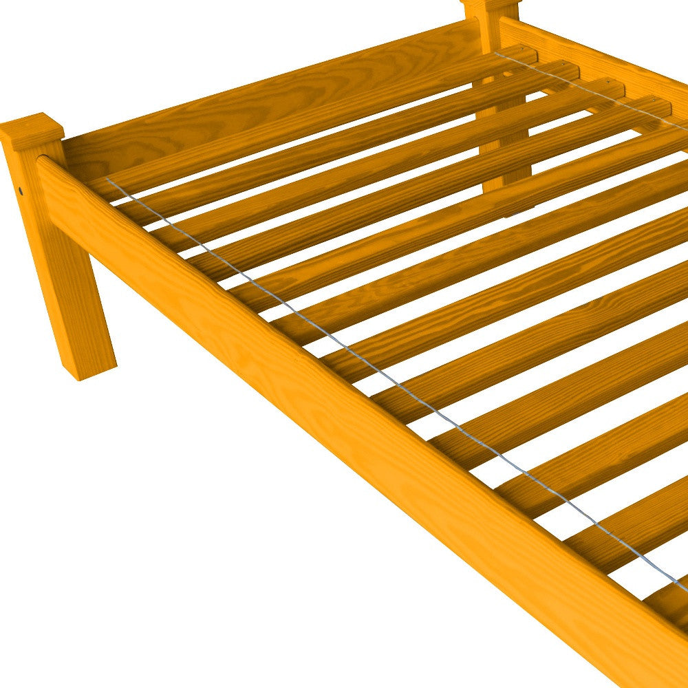 Yellow Solid Wood Twin Bed Frame