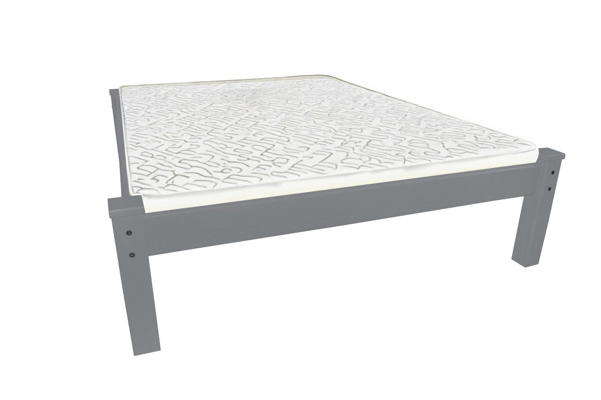 Gray Solid Wood Full Bed Frame