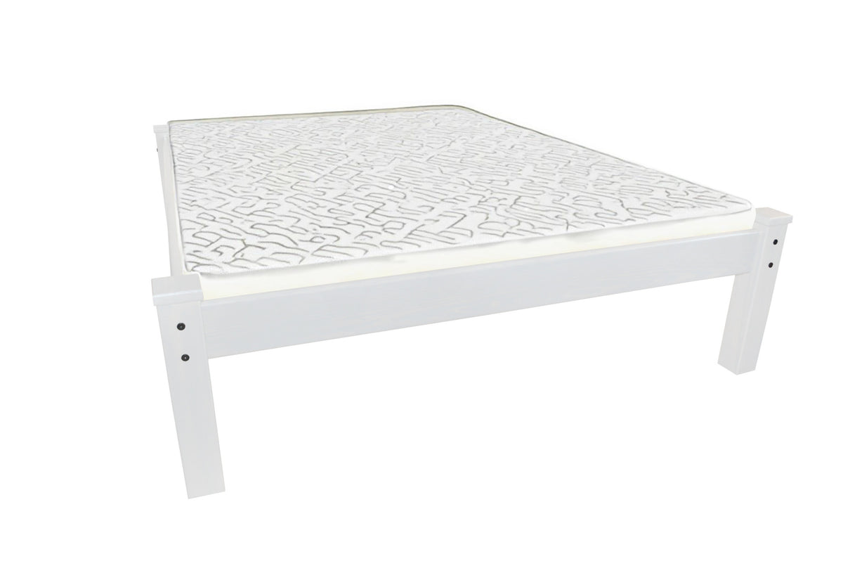 White Solid Wood Full Bed Frame