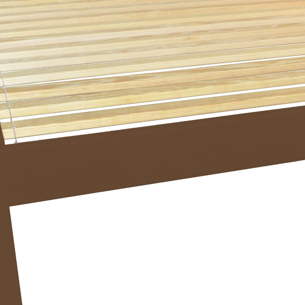 Brown Solid Wood Queen Bed Frame