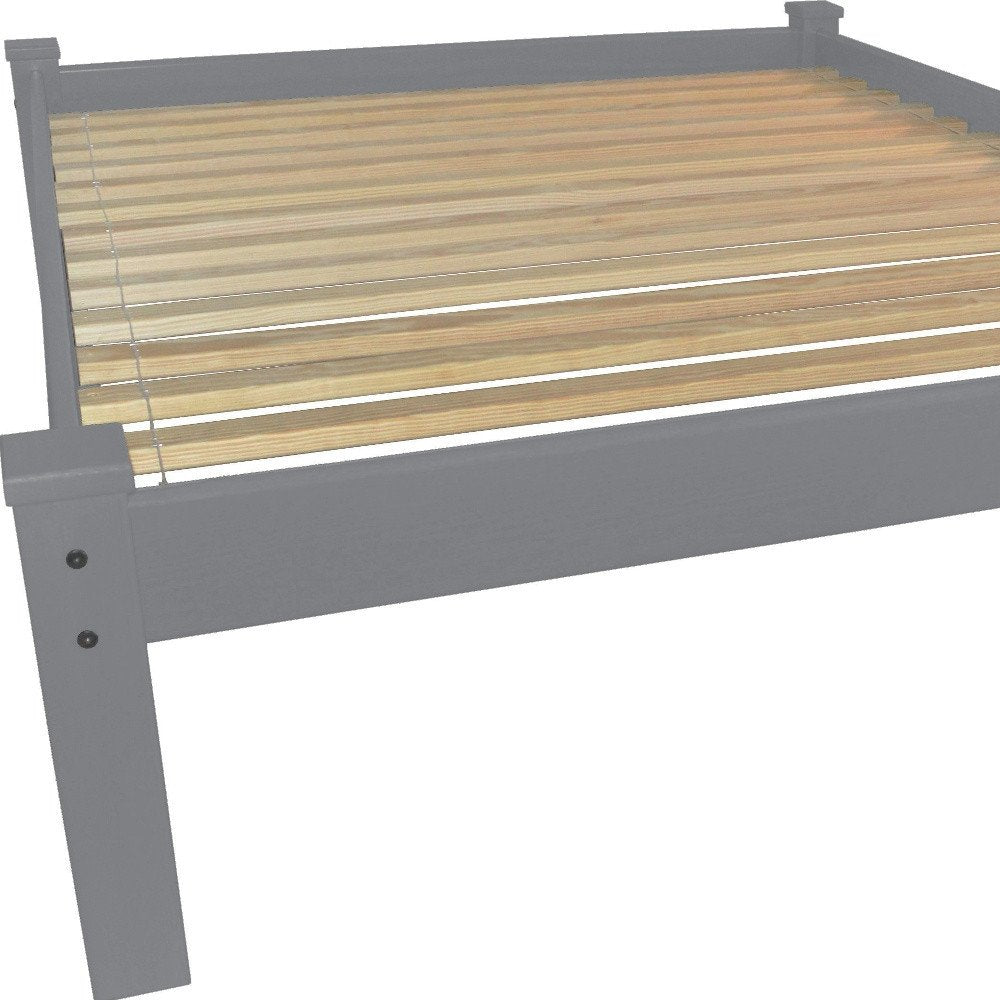 Gray Solid Wood Queen Bed Frame