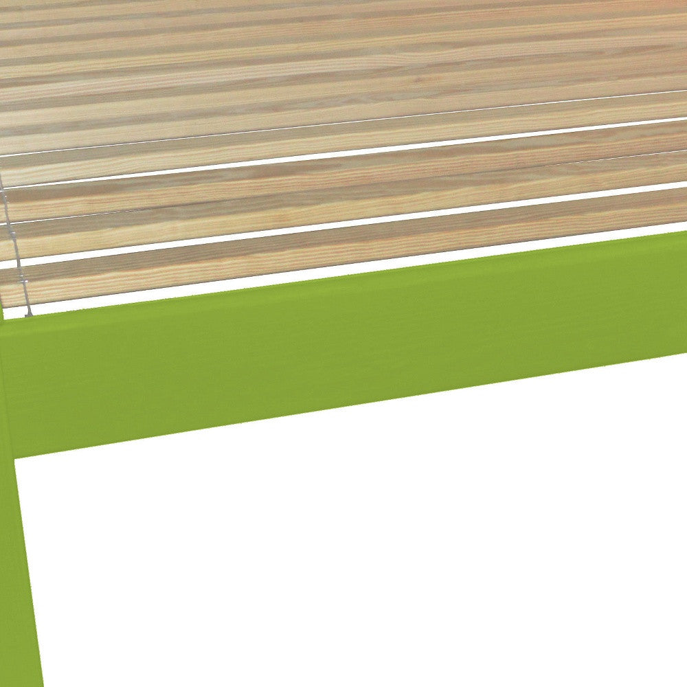 Lime Green Solid Wood Queen Bed Frame