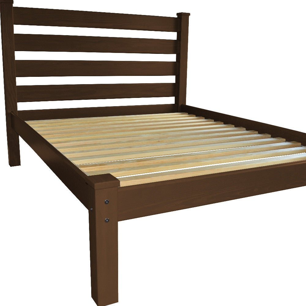 Brown Solid Wood Twin Bed Frame