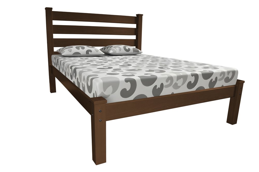 Brown Solid Wood Twin Bed Frame