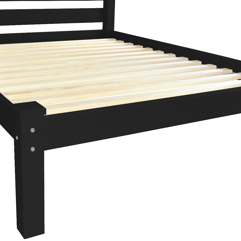 Black Solid Wood Twin Bed Frame