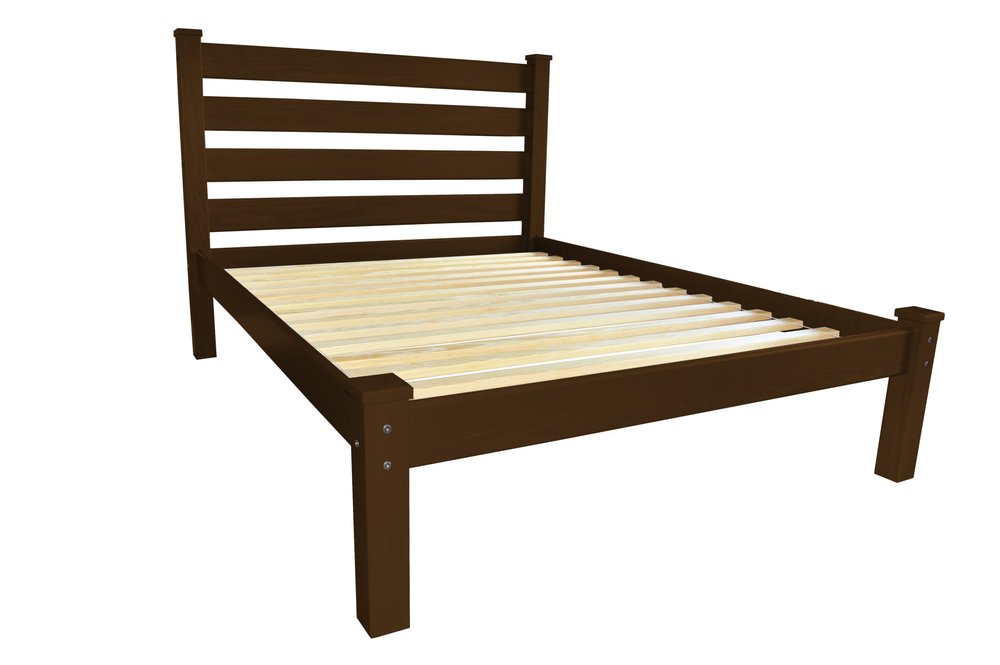 Coffee Solid Wood Twin Bed Frame