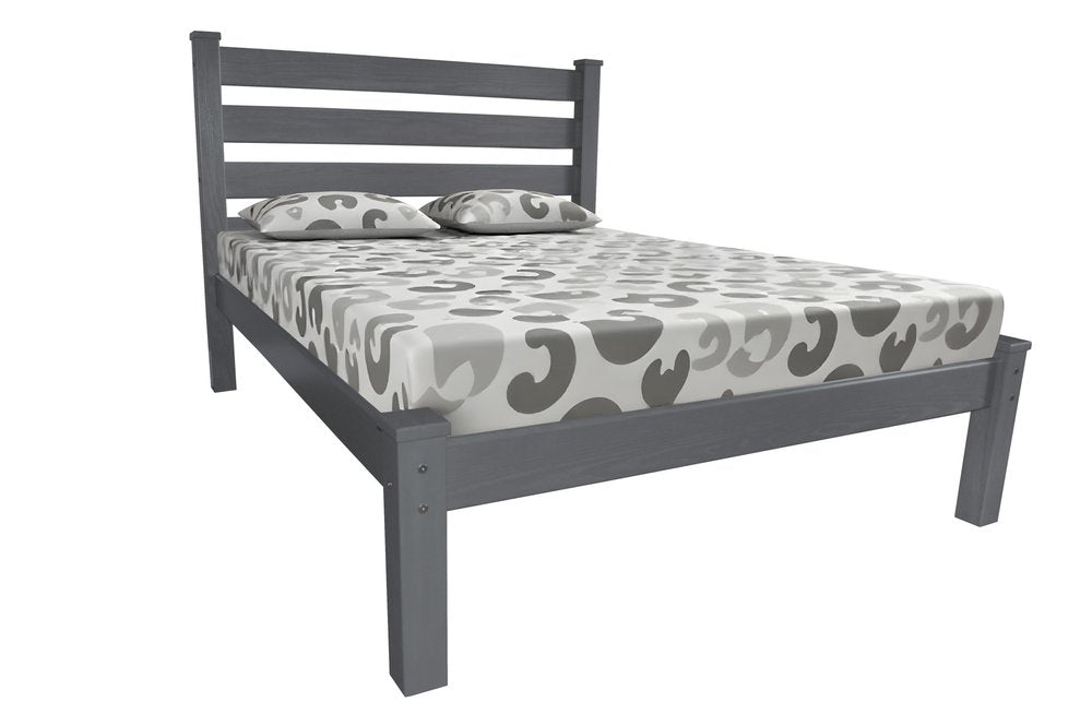 Gray Solid Wood Twin Bed Frame