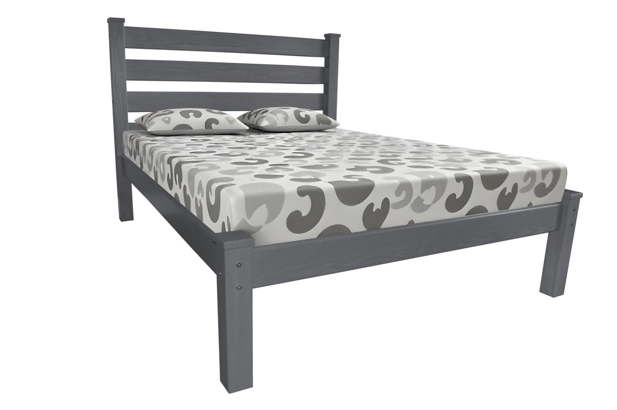 Gray Solid Wood Twin Bed Frame