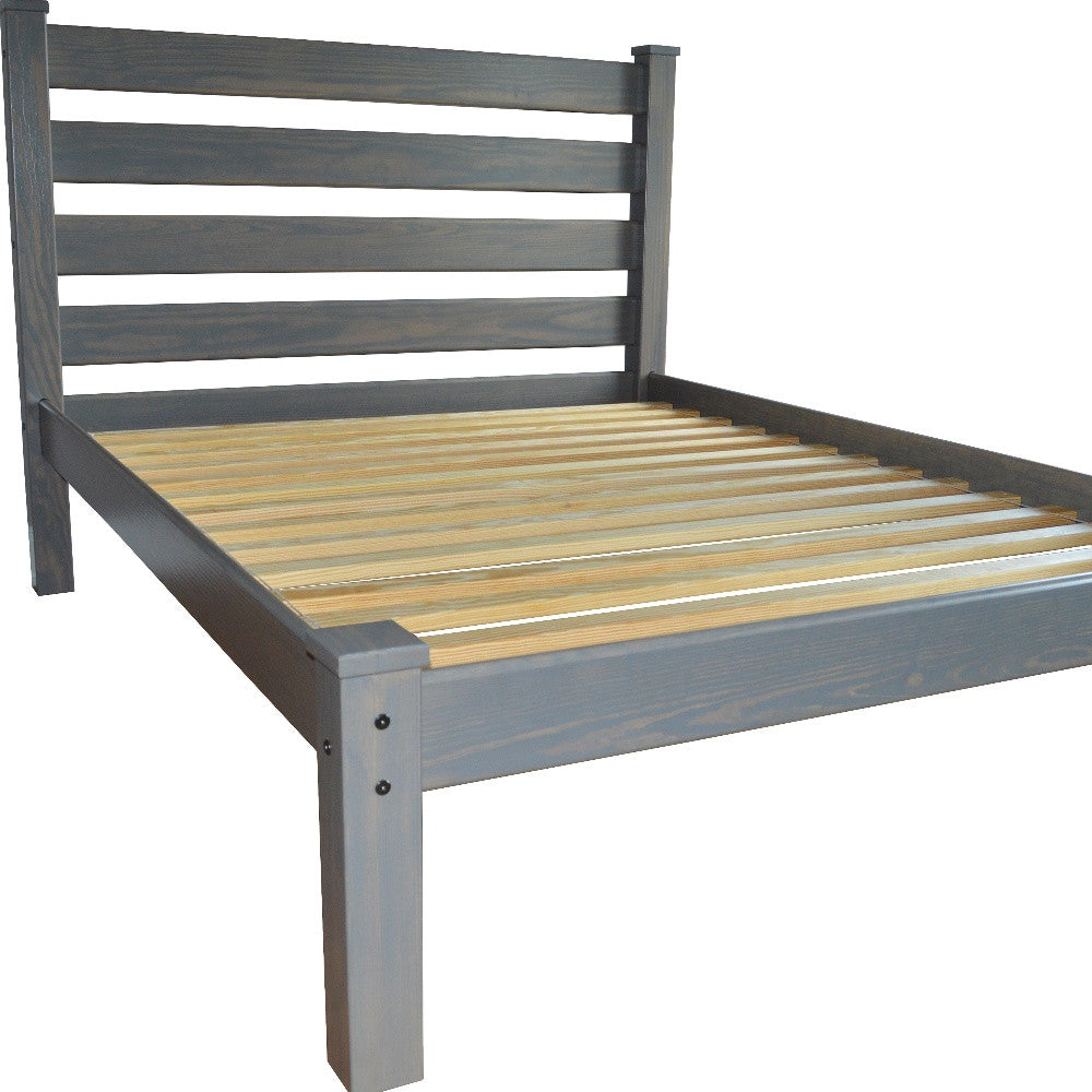 Gray Solid Wood Twin Bed Frame