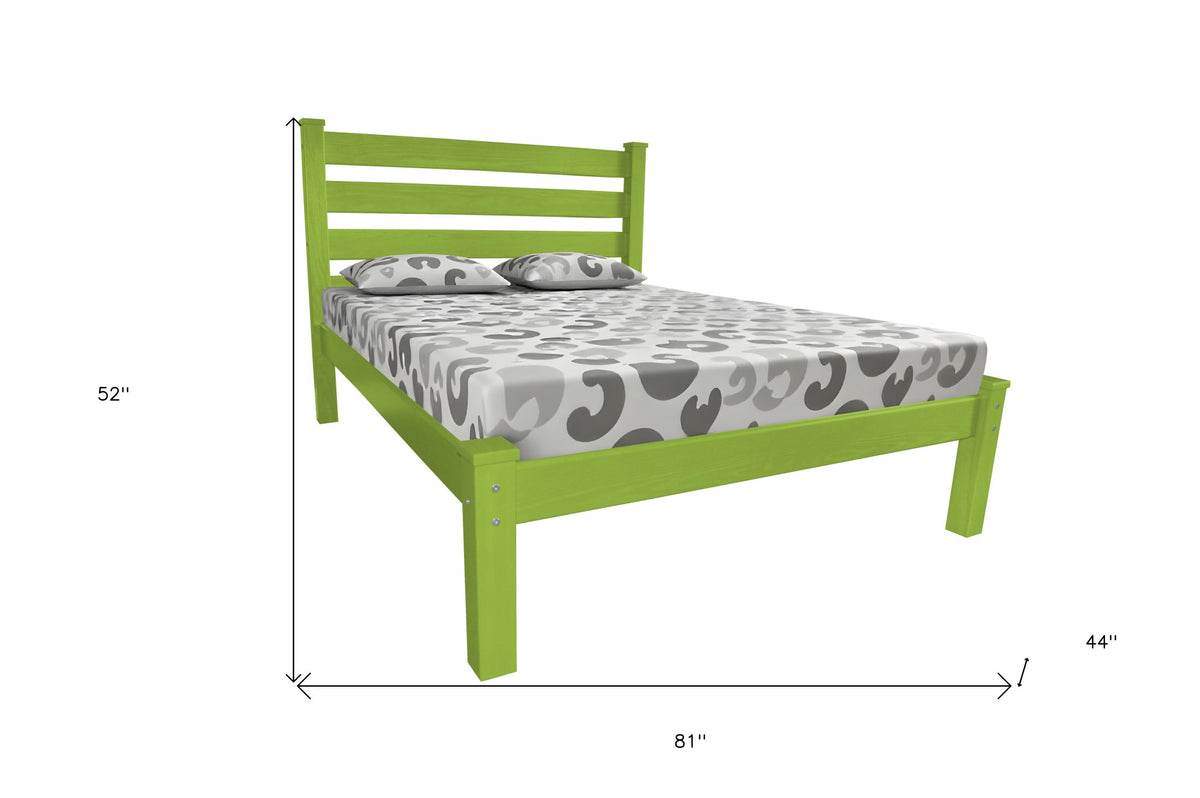 Lime Green Solid Wood Twin Bed Frame