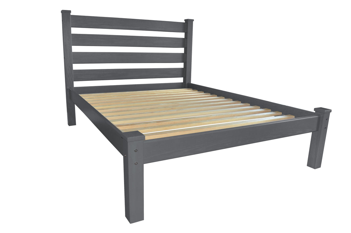 Gray Solid Wood Queen Bed Frame