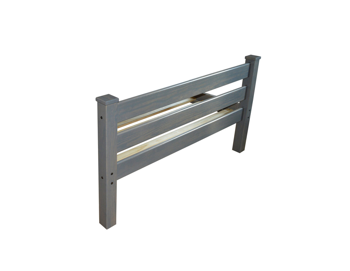 Gray Solid Wood Queen Bed Frame