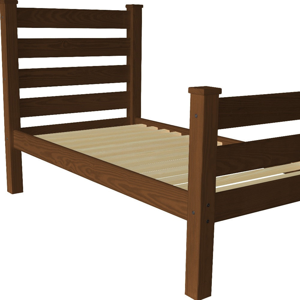 Brown Solid Wood Twin Bed Frame